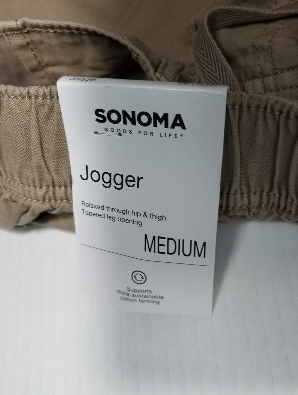 NWT SONOMA WOMEN'S KHAKI JOGGER PANTS SIZE MEDIUM - Picture 3 of 13